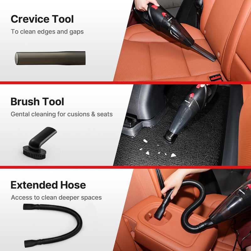 SHOPVAC Shop 12V Car Vacuum - Portable Vacuum Cleaner with 7000Pa Powerful Suction, 16Ft Corded Handheld Car Vac & Storage Bag, Cigarette Lighter Plug, for Deep Interior Detail Cleaning - Image 4